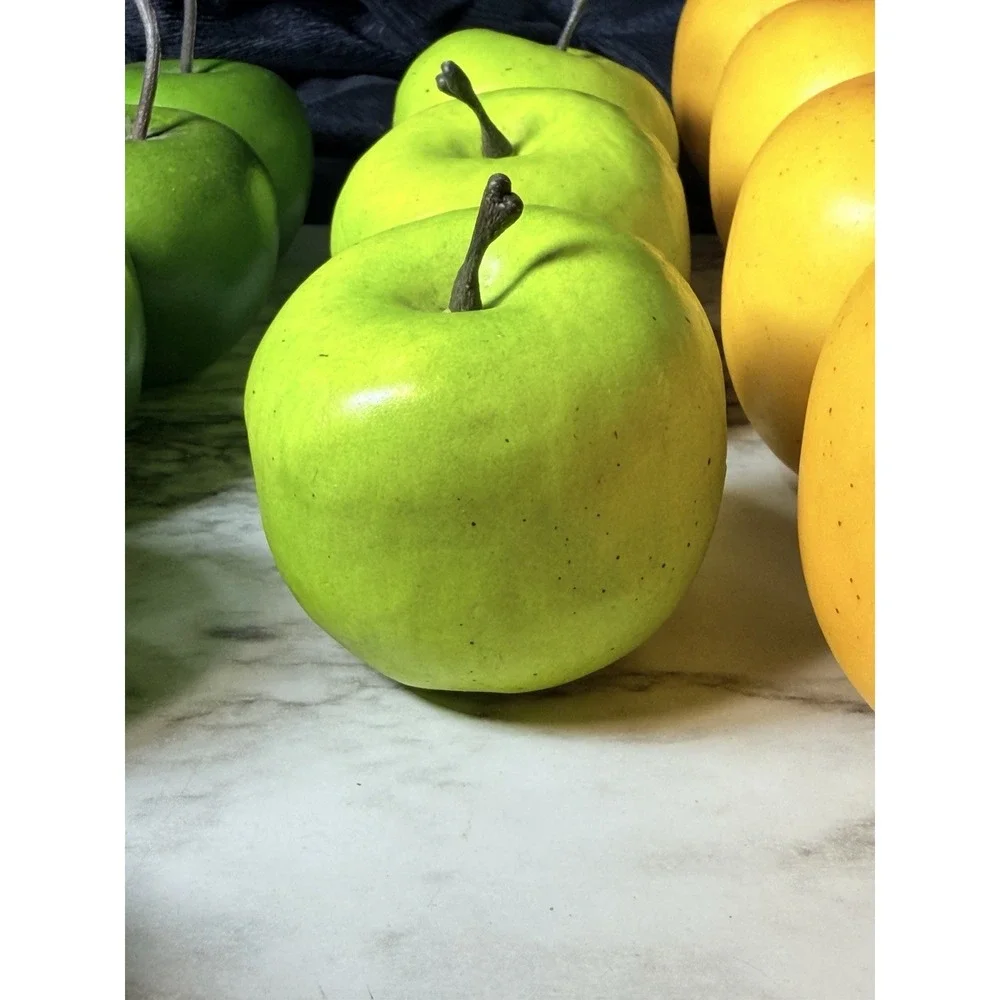 Set of 15 Faux Apples Realistic Decorative Fruit Green 3